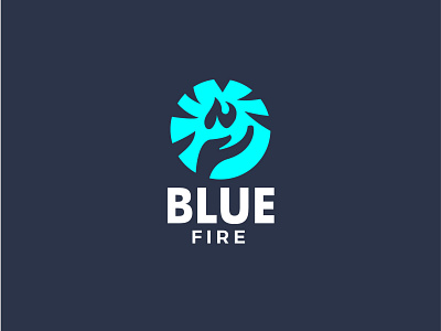 Blue Fire logo design 3d adobe illustrator animation branding design flat graphic design icon illustration illustrator logo minimal motion graphics ui