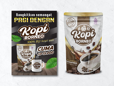 kopi borneo poster and pouch design 3d adobe illustrator animation branding coffee design flat graphic design icon illustration illustrator logo minimal motion graphics poster pouch ui