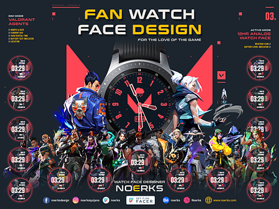FAN Watch Face Design for Valorant game fanatic like me. design facer galaxywatch3 samsung watch smartwatch face design valorant watch face