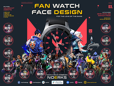 FAN Watch Face Design for Valorant game fanatic like me.