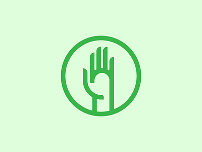 Raised Hand Logo abstract hand logo symbol