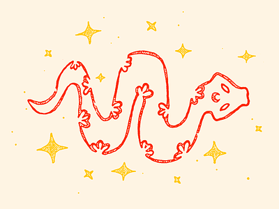 Snake hand-drawn snake stars