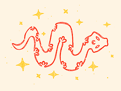 Snake hand drawn snake stars