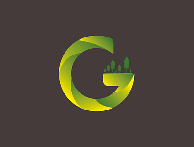 Letter G with green elements art branding graphic design icon illustration logo minimal typography ui vector