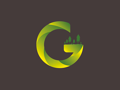 Letter G with green elements