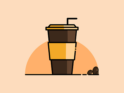 Coffee coffee flat design illustration line icon