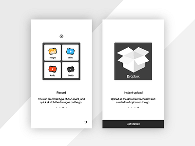 Onboarding Screen's ! cloud dropbox ios onboarding record ui update ux