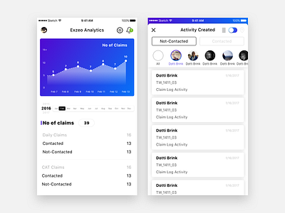 Exzeo Analytics! analytics cards data flat graph minimal