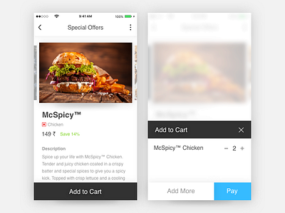 Food order app! app cart food ios minimal order pay ui ux