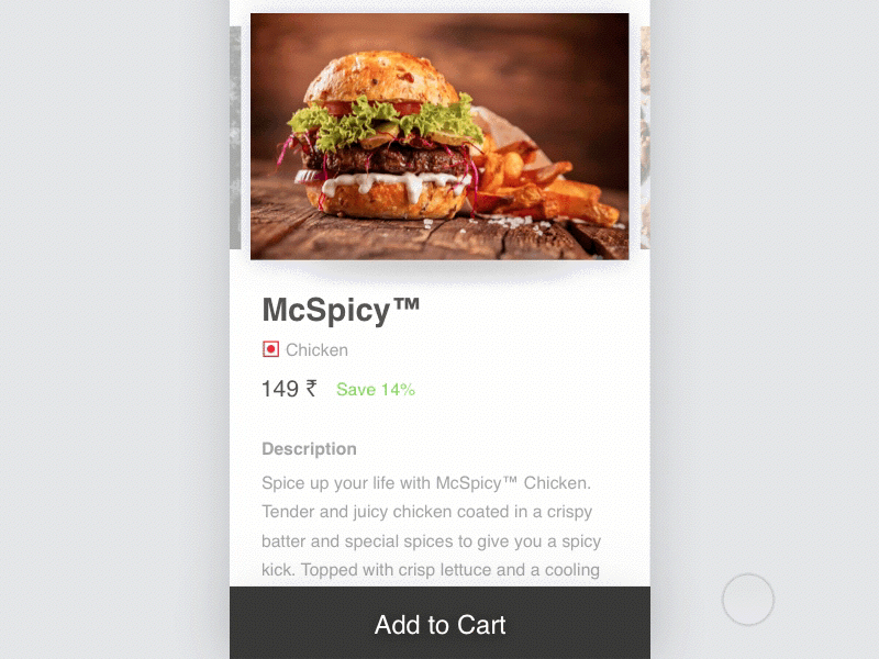Food ordering app animated !