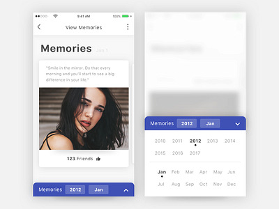 Memories Concept ! app date facebook fb filter ios memories mobile ui ux