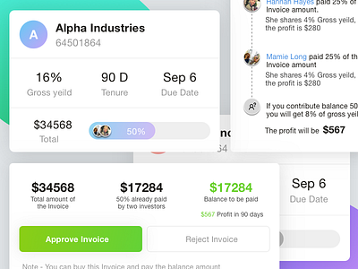 Dashboard UI Elements cash dashboard elements graph invoice invoiceelements open overdue