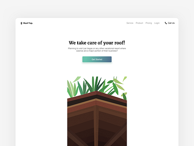 Landing Rooftop conversion illustration landing page minimal roof web design website
