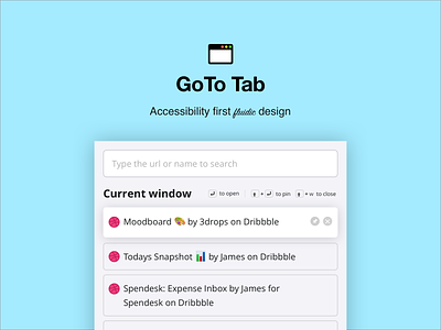 GoTo tab app chrome extension dark dark theme darkmode producthunt sketchapp ui ux