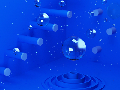 Playground - Jump 3d 3d art abstract bubbles c4d cinema4d cylinder design geometry glass illustration minimal plaground shapes