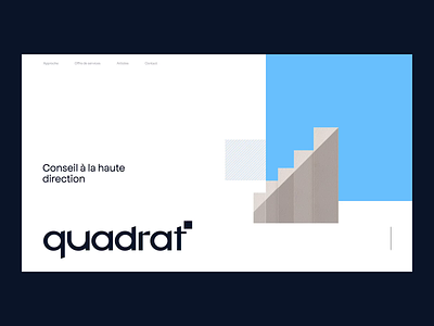 Quadrat - Prototype animation branding direction homepage identity initial interaction landing page loader management onepager prototype rh ui ux web design website