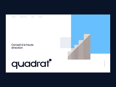 Quadrat - Prototype animation branding direction homepage identity initial interaction landing page loader management onepager prototype rh ui ux web design website