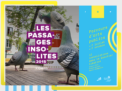 Passages Insolites art big bold geometric one pager parallax public art ui ux web design web layout