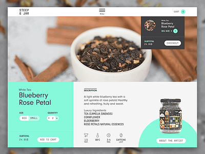 Steep & Jar digital ecommerce jar steep tasty tea ui ux website
