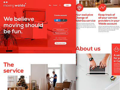 Moving Waldo assurance canada guidance moving platform service start up ui ux web