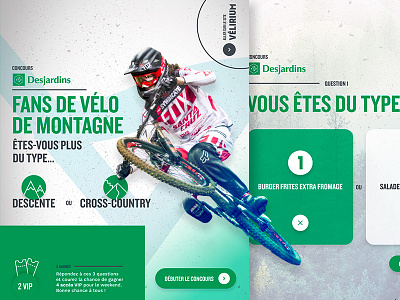 Concours Desjardins bike cross country dirt mountain bike sport ui ux velirium