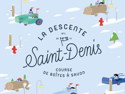 Descente St-Denis competition course games obstacles race snow soapbox street vehicle wacky wheel winter