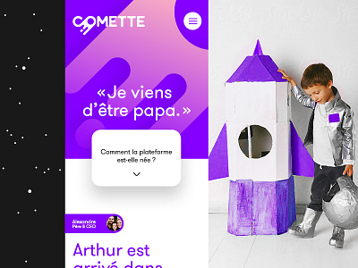 Comette - UI asteroid astronaut bank comet flash kids planet saving space travel ui web