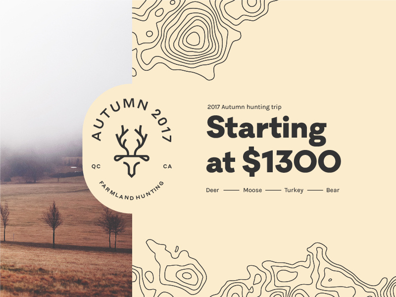 Plethora - Promo topographic map quebec canada hunting trip bear turkey moose deer branding hunting farmland promo