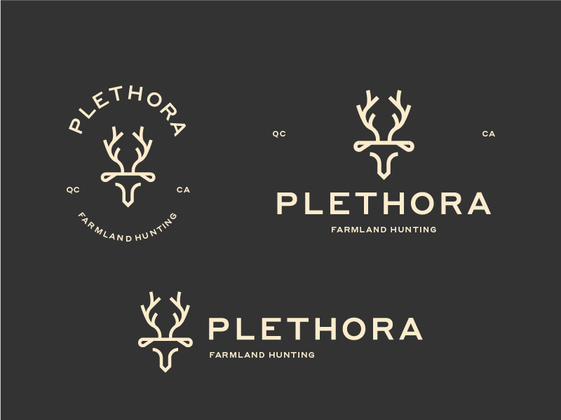 Plethora - Branding prey antlers logo roe topographic map quebec canada hunting trip deer branding hunting farmland