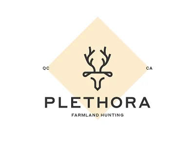 Plethora - Logo antlers branding canada deer farmland hunting hunting trip logo prey quebec roe topographic map