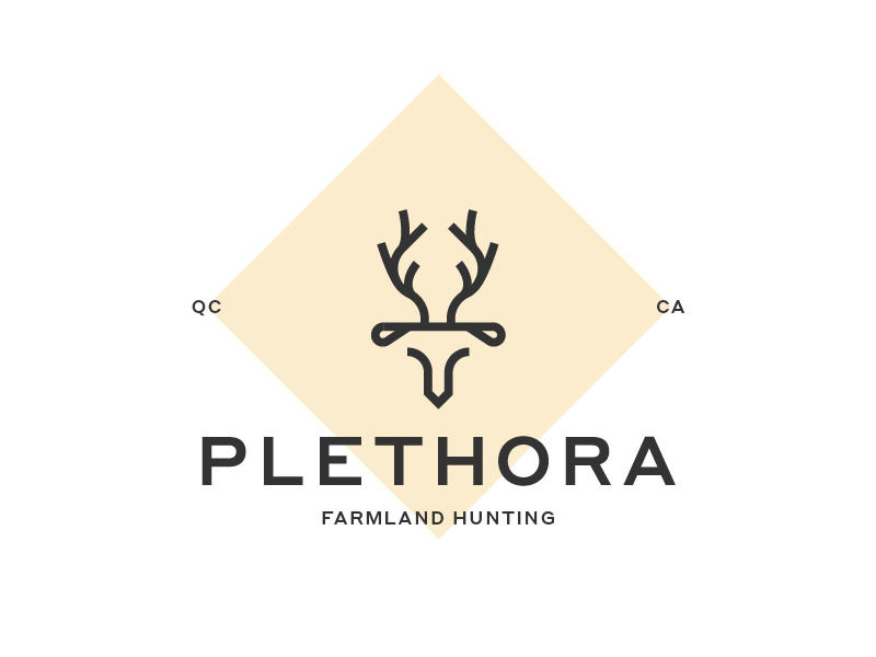 Plethora - Logo prey logo roe antlers topographic map quebec canada hunting trip deer branding hunting farmland