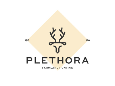 Plethora - Logo antlers branding canada deer farmland hunting hunting trip logo prey quebec roe topographic map