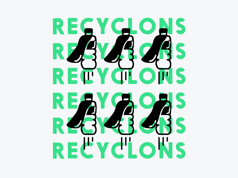 Revplastik - Recyclons bottle cape circle eco friendly environment gif green hero plastic recycle reuse symbol