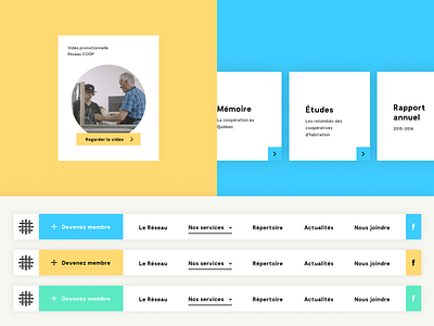 Réseau - UI kit blue components grid menu minimal shadow space ui ui kit ux web white