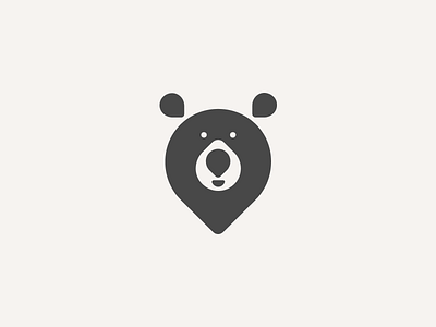 Bear logo animal bear branding geolocation grizzly icon identity location logo map pin smart
