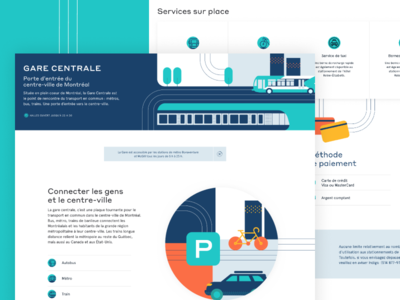Gare Centrale - UI bus components elements illustration metro station subway train travel ui ux web design