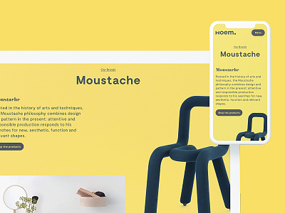 Hoem - Brand page boutique brand craftcms ecommerce furniture products store ui ui components ux web design