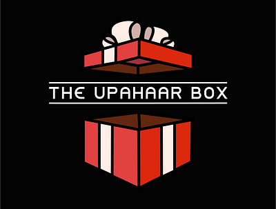 "THE UPAHAAR BOX" LOGO DESIGN FOR A GIFT SHOP branding design flat graphic design illustration illustrator logo logo design minimal typography vector