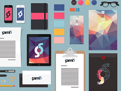 Gami5 stationery app colorful flat game gamification geometric stationery