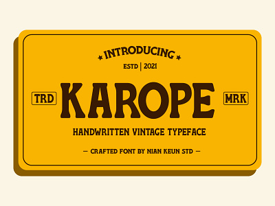 Karope - Handwritten Vintage Typeface branding display display font fonts graphic design handwritten font lettering logo vintage font
