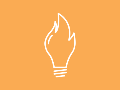 Logo Concept bulb concept fire flame light logo orange