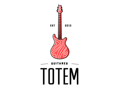 Guitares Totem guitar logo minimal offset retro typography vintage