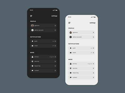 Settings Page | Daily UI 007
