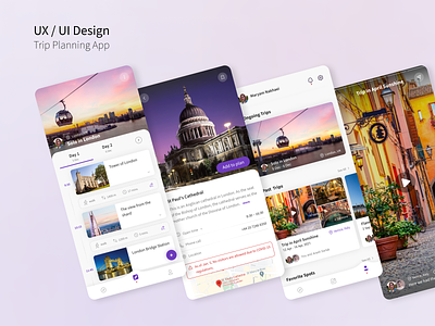 Trip Planning App Design appdesign productdesign travel trip ui uidesign ux uxui