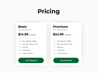 Daily UI #030 Pricing