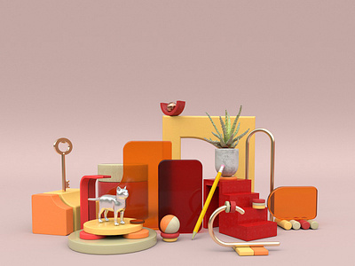 Set design experiment 3d digital illustration set design