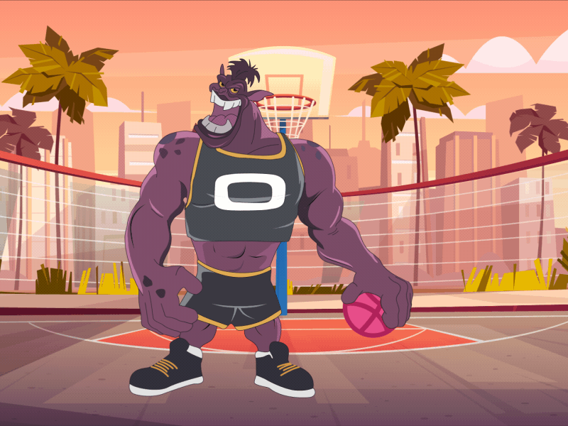 Dribble Ball ae basketball design dribbble duik bassel illustration motion design motiongraphics rigging space jam