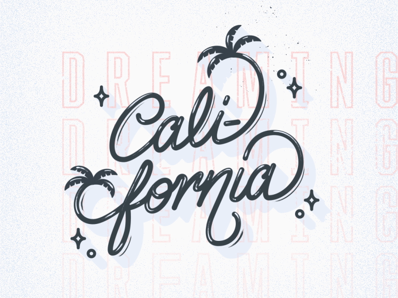 California Dreamin' after effects california dream lettering monoline motion palm trees scheme
