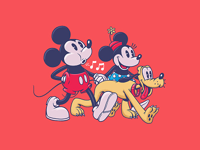 Mickey & Minnie art character design design disney disney art illustration mickey mickey mouse minnie minnie mouse pluto