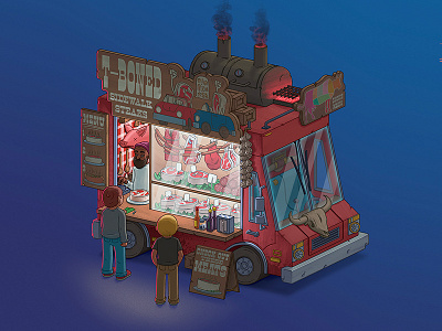 Fantasy Food Truck No. 1: T-Boned art design disney art food food truck illustration photoshop steak